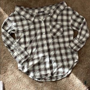 Fashion Nova Small off-the-shoulderbutton-up shirt